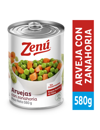 ARVEJA Y ZANAHORIA ZENU 580 GR