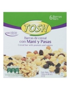 BARRA CEREAL TOSH MANI Y PASAS 6 UN