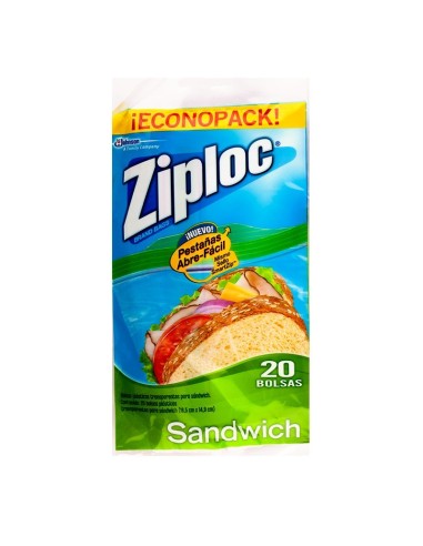 BOLSAS HERMETICAS ZIPLOC 20 UN SANDWICH