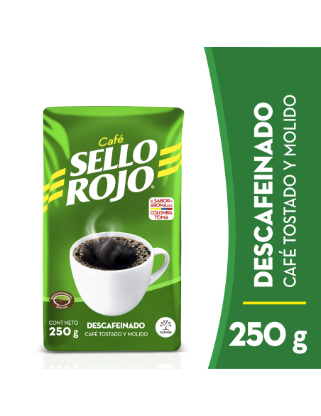 CAFÉ DESCAFEINADO SELLO ROJO  250 G
