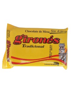 CHOCOLATE GIRONES SIN AZUCAR 250G