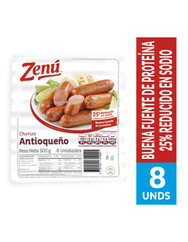CHORIZO ANTIOQUENO ZENU 500 G