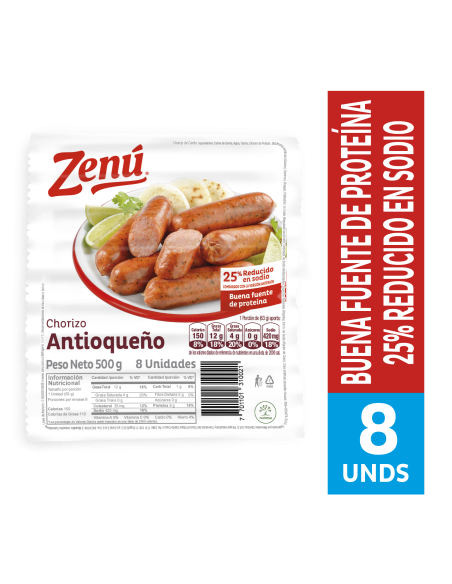 CHORIZO ANTIOQUENO ZENU 500 G