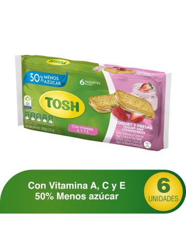 GALLETAS TOSH  YOGURT FRESAS  6 UDS