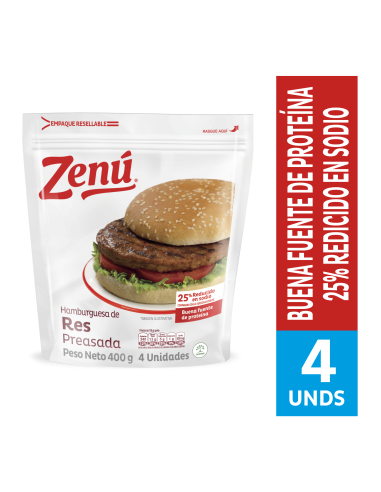 HAMBURGUESA PREASADA ZENU 400 GR