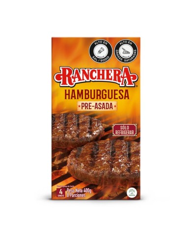 HAMBURGUESA RANCHERA 4 UNI 400GR 