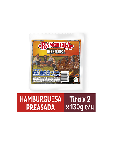 HAMBURGUESA RANCHERA 130GR PRE-ASADA 
