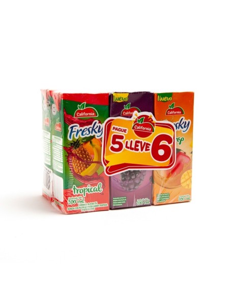 JUGO CALIFORNIA FRESKY  6 UND 200 ML