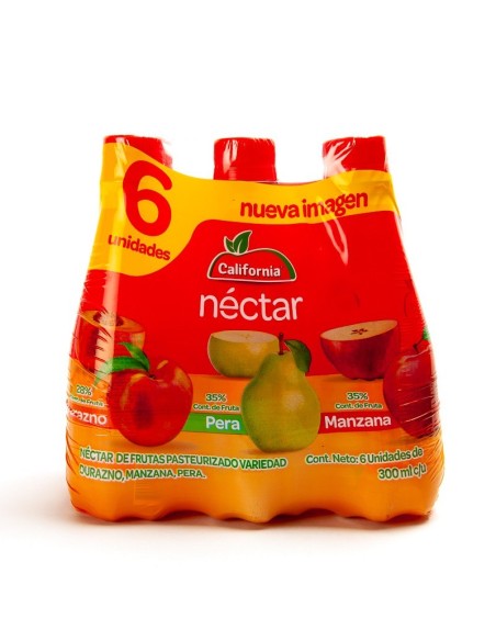 JUGO NECTAR CALIFORNIA  PET 300 ML 6 UND