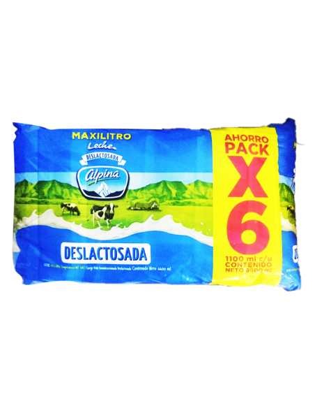 LECHE ALPINA DESLACTOSADA 1.1 LT 6 UNI