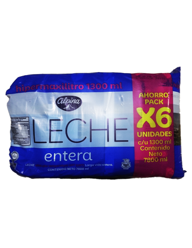 LECHE ALPINA ENTERA 1300 ML 6 UN