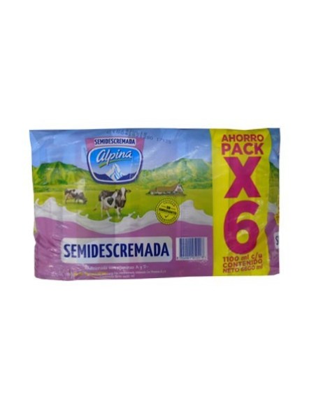 LECHE ALPINA SEMIDESCR 1.1 LT 6 UN