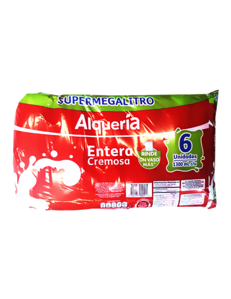 LECHE ALQUERIA ENTERA 1.3 6 BOLSAS