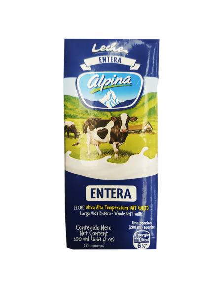 LECHE ENTERA ALPINA  200 ML