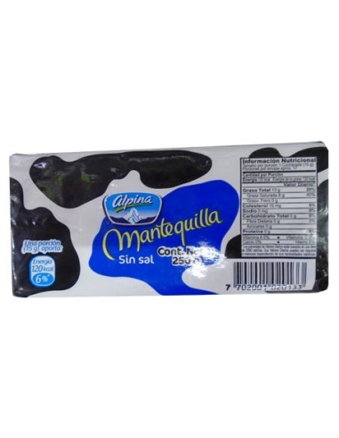 MANTEQUILLA SIN SAL ALPINA 250G