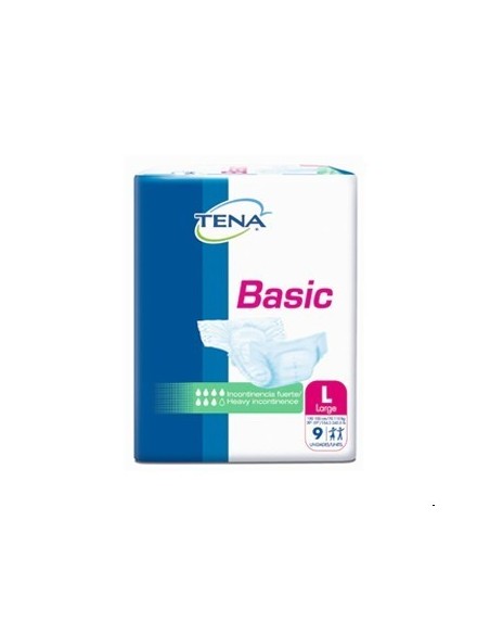 PAÑALES TENA BASIC LARGE 9 UND