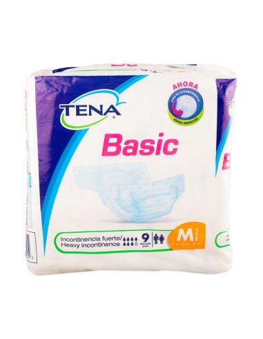 PAÑALES TENA BASIC MEDIANO  9 UND