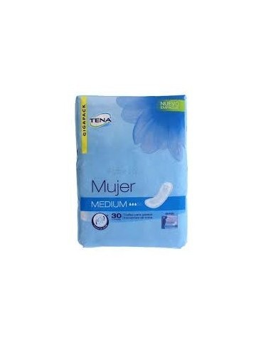 TOALLAS TENA DISCREET MEDIUM   30 UND