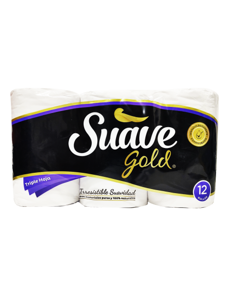 PAPEL HIGIENICO SUAVE GOLD 12 UN