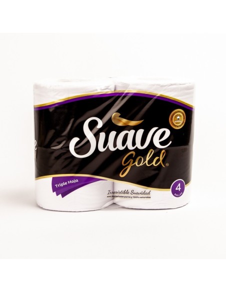 PAPEL HIGIENICO SUAVE GOLD 4 UNIDADES
