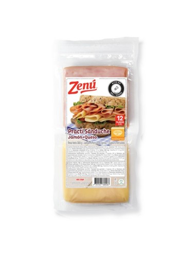 PRACTI SANDUCHE JAMON+QUESO ZENÚ  388 GR