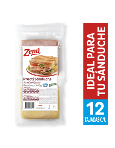 PRACTI SANDUCHE JAMON+QUESO ZENÚ  388 GR 2