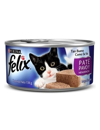 PURINA GATOS PATE Y PAVO  FELIX 156 GR