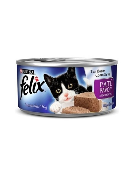 PURINA GATOS PATE Y PAVO  FELIX 156 GR