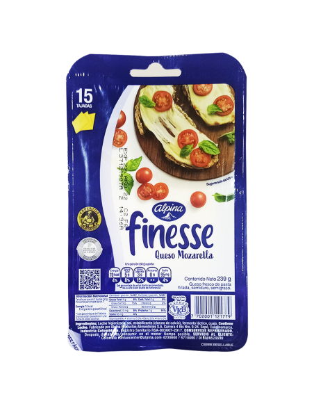 QUESO FINESS TAJADO  ALPINA 15 TAJADAS