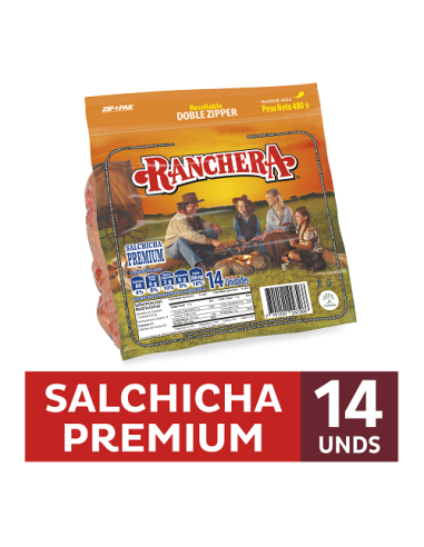 SALCHICHA RANCHERA ZENU 14 UNIDA