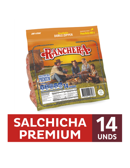 SALCHICHA RANCHERA ZENU 14 UNIDA