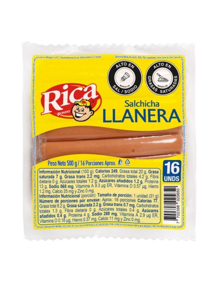 SALCHICHA LLANERA RICA 500G