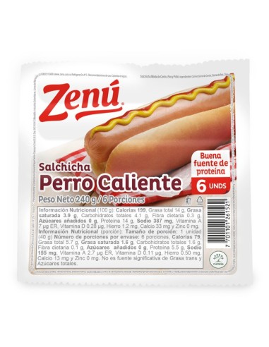 SALCHICHA PERRO ZENU 240G