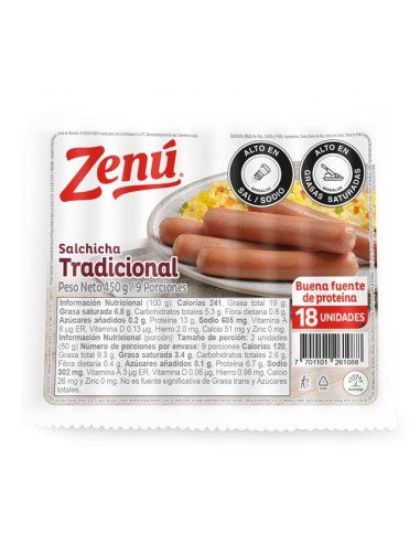 SALCHICHA TRADICIONAL ZENU 450 G