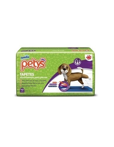 TAPETE ABSORBENTES PETYS  12 UNIDADES
