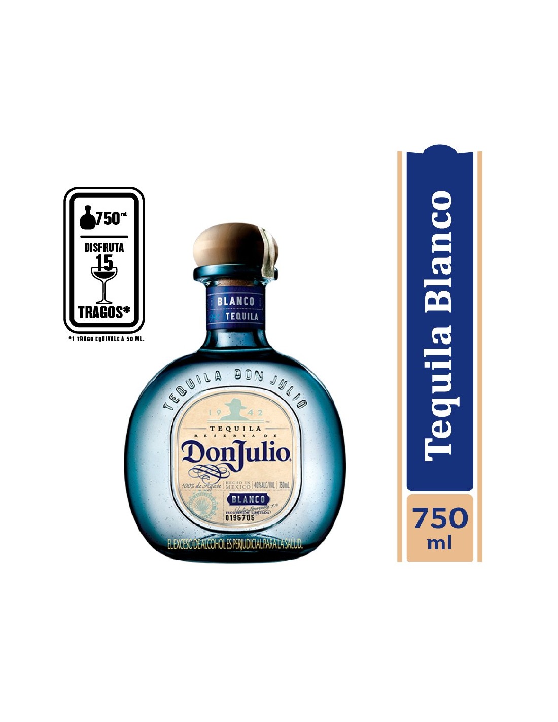 TEQUILA BLANCO EL JIMADOR BOTELLA 750 ML