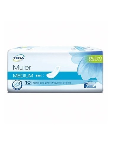 TOALLA TENA MUJER MEDIUM 10 UNIDADES