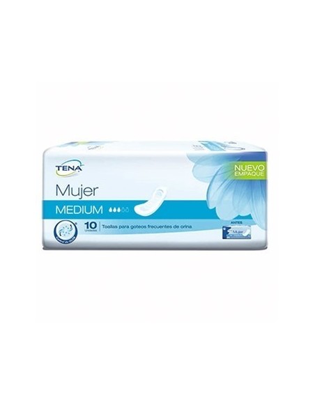 TOALLA TENA MUJER MEDIUM 10 UNIDADES