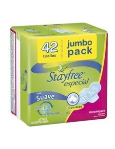 TOALLAS STAYFREE ESPECIAL CON ALAS  42