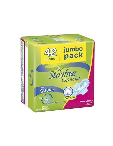 TOALLAS STAYFREE ESPECIAL CON ALAS  42