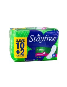 TOALLAS STAYFREE SIN ALAS SUAVE 10 UND
