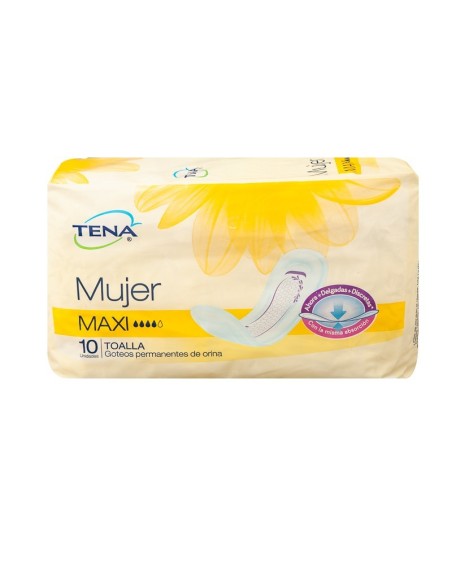 TOALLAS TENA MUJER MAXI 10 UNIDADES
