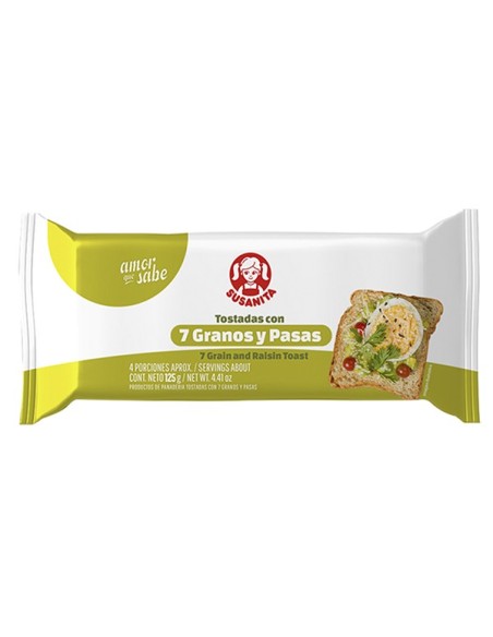 TOSTADAS 7 GRANOS Y PASAS SUSANITA 125 G