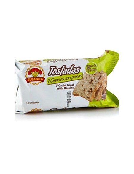 TOSTADAS 7 GRANOS Y PASAS SUSANITA 125 G