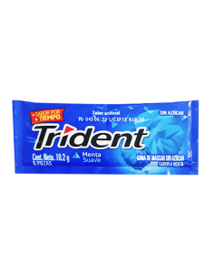TRIDENT MENTA SUAVE ADAMS  6 PIEZAS
