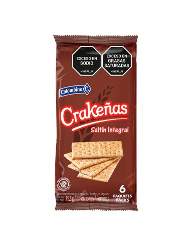 GALLETA CRAKEÑAS INTEGRAL COLOMBINA 192G