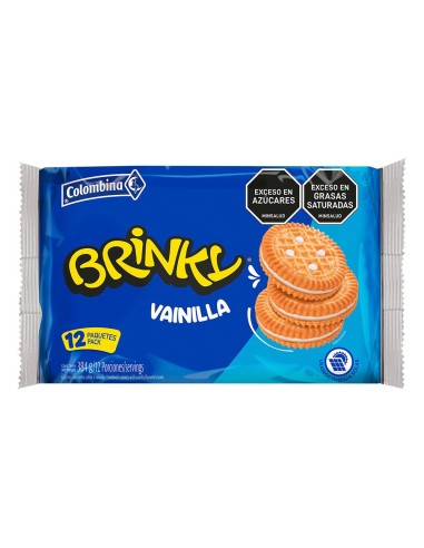 GALLETAS BRINKY VAINILLA 12 PAQ 384 G