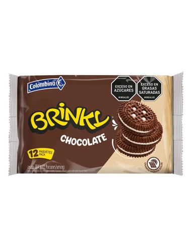 GALLETAS BRINKY CHOCOLATE 12 UN 384 GR 