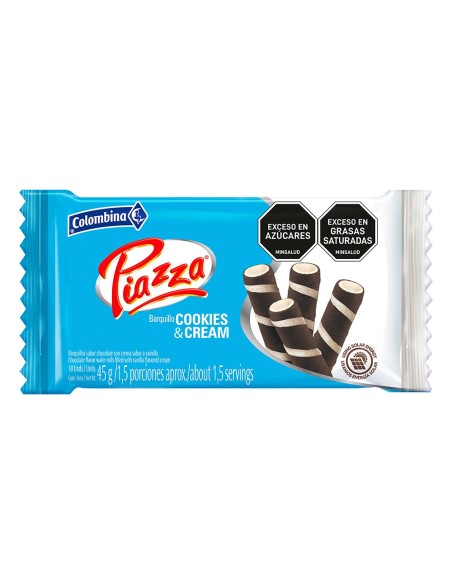 BARQUILLOS PIAZZA COOKIES CREAM 45 GR