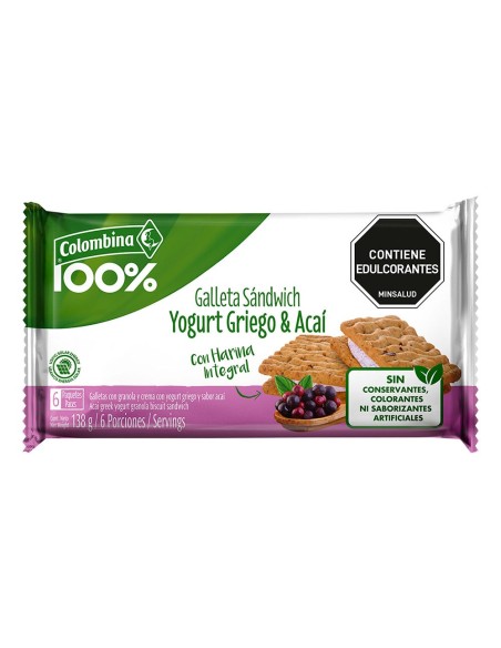 GALLETA CON YOGURT ACAI 6 UN COLOMBINA